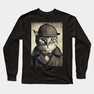 Detective Cat Long Sleeve T-Shirt